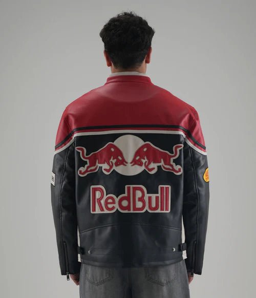 Red Bull Racing Leather Jacket – Premium Biker Style for Men | Wildbeast® - wildbeast