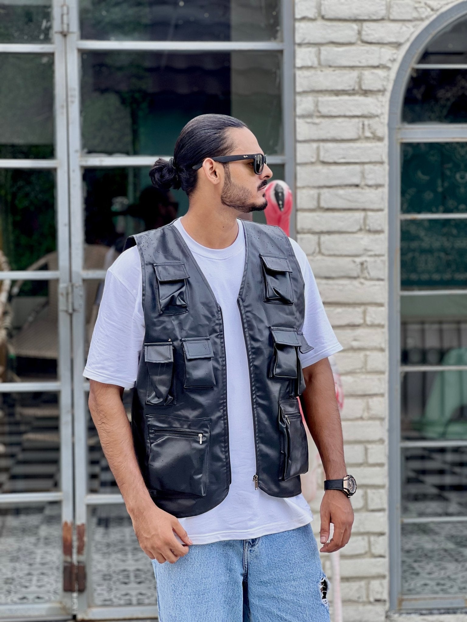 BLACK LEATHER VEST PREMIUM HIP HOP VEST | WILDBEAST® - wildbeast