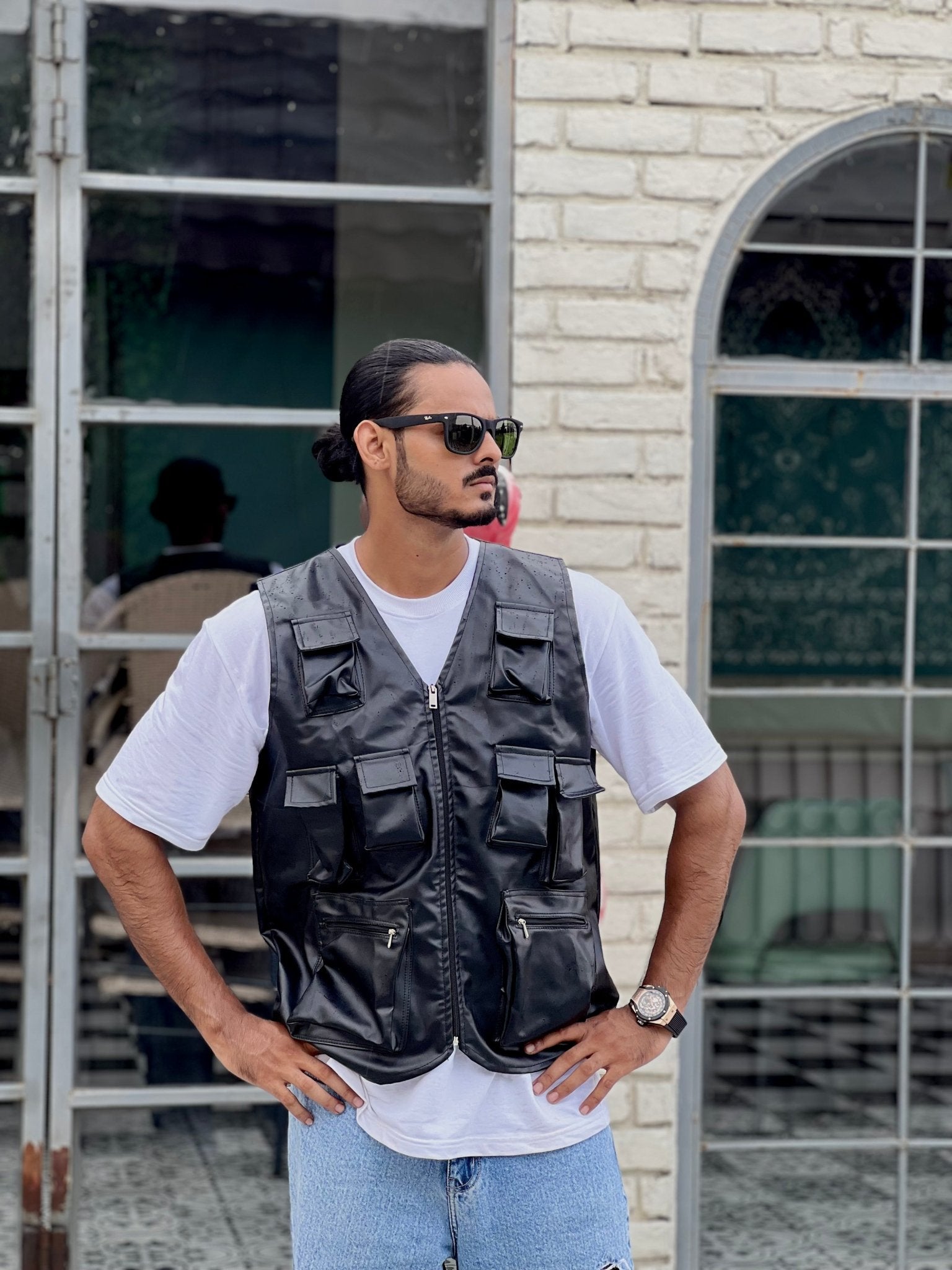 BLACK LEATHER VEST PREMIUM HIP HOP VEST | WILDBEAST® - wildbeast