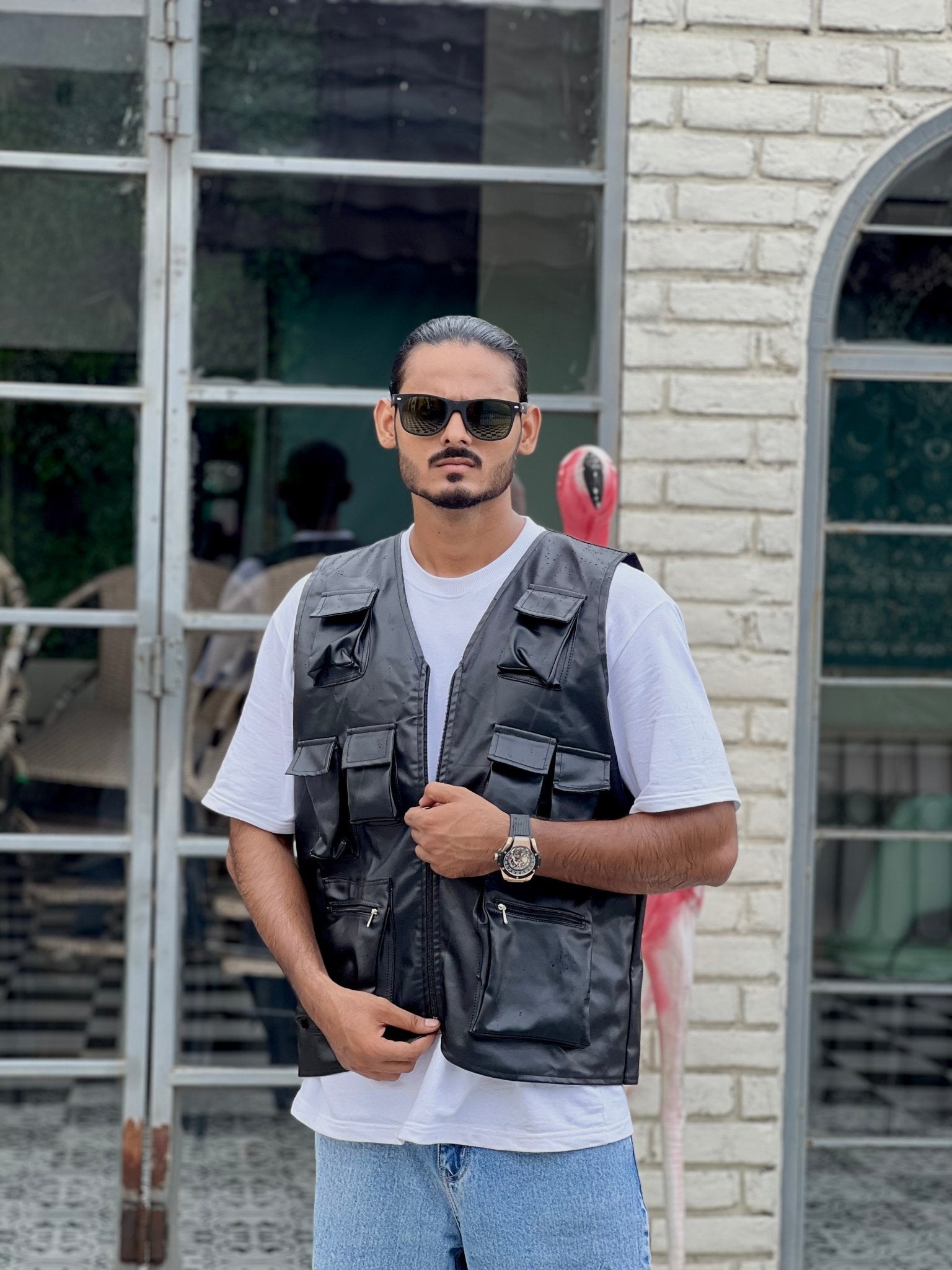 BLACK LEATHER VEST PREMIUM HIP HOP VEST | WILDBEAST® - wildbeast