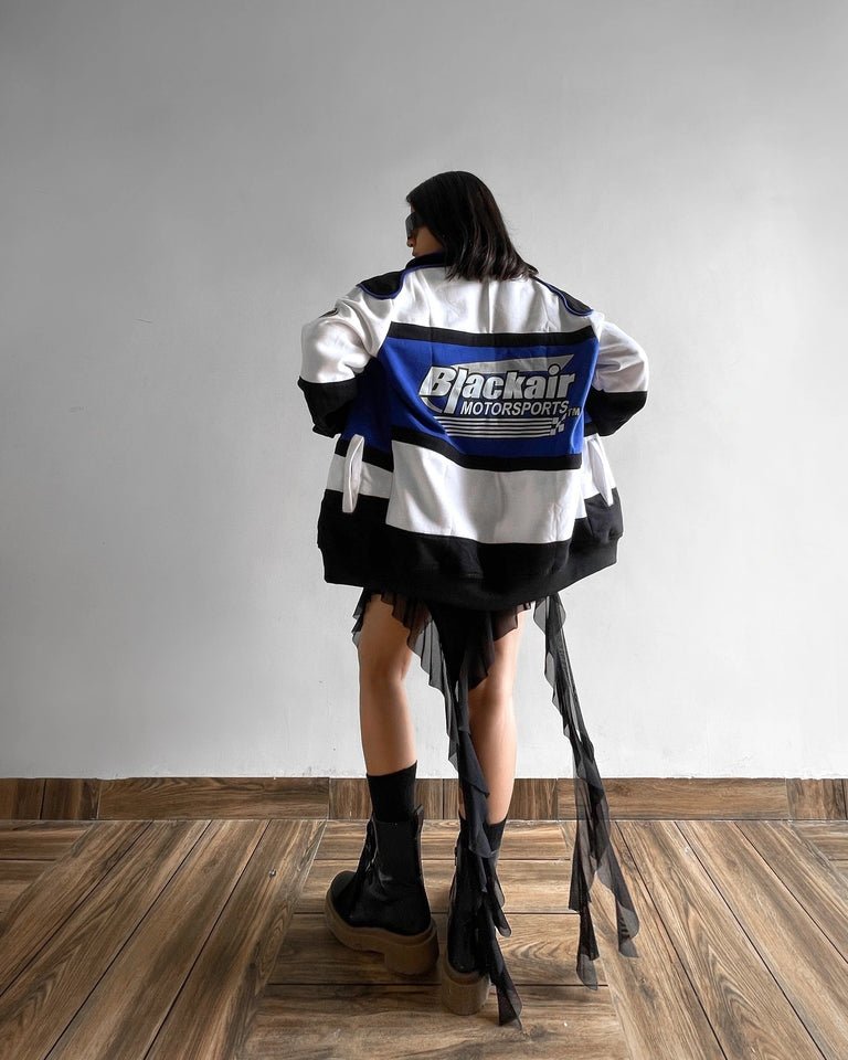Blackair Racing Motorcycle Vintage Jacket | Fashion & Racer Style Blue - wildbeast