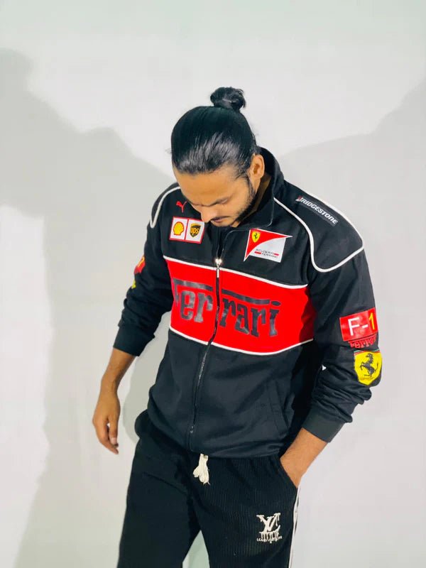 Ferrari F1 Racing Black Jacket – Premium Motorsport Style | Wildbeast® - wildbeast