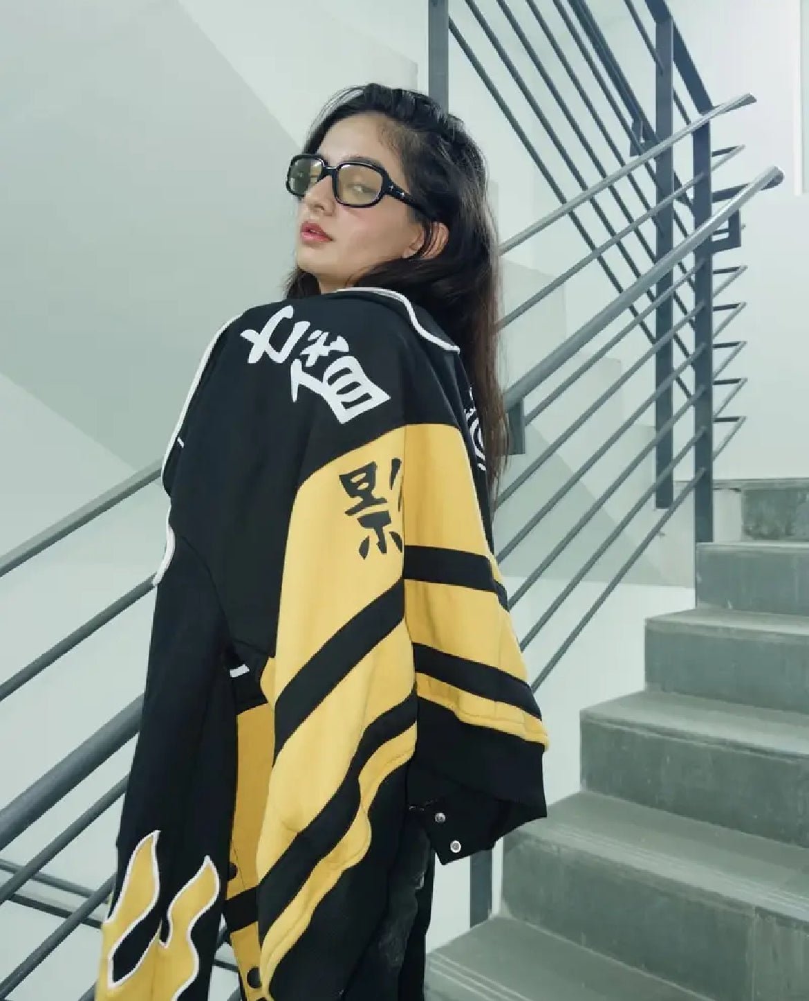 Naruto Uzumaki Flame Patch Jacket – Iconic Hokage Style| Worn by Anushka Sen - wildbeast