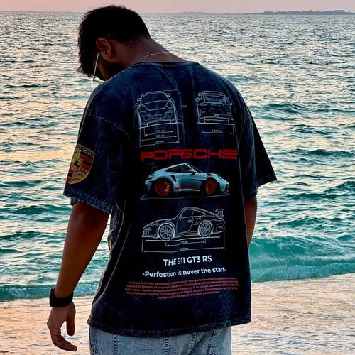 Oversized Porsche 911 Acid Wash T-Shirt – WILDBEAST - wildbeast