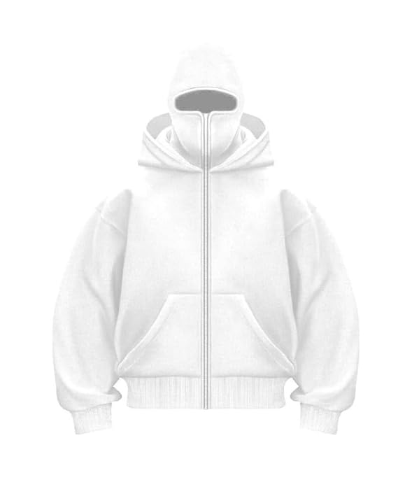 Premium Cotton White Hoodie with Balaclava Mask – Wildbeast Apparel